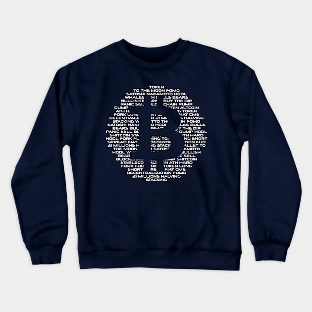 Bitcoin logo with crypto words Crewneck Sweatshirt by My Crypto Design